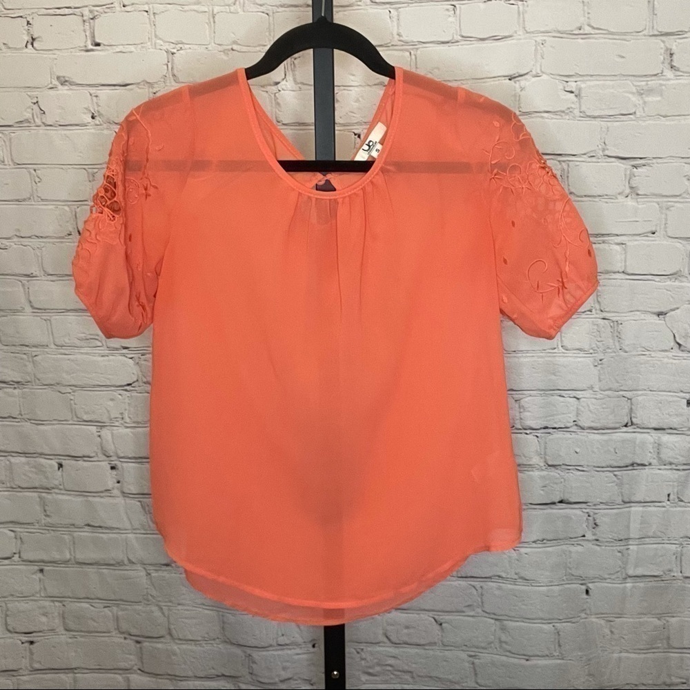Ya Los Angeles Silk Blend Orange Blouse